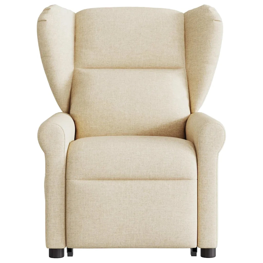 Poltrona Alzapersona Reclinabile Elettrica Crema in Tessuto 3303402