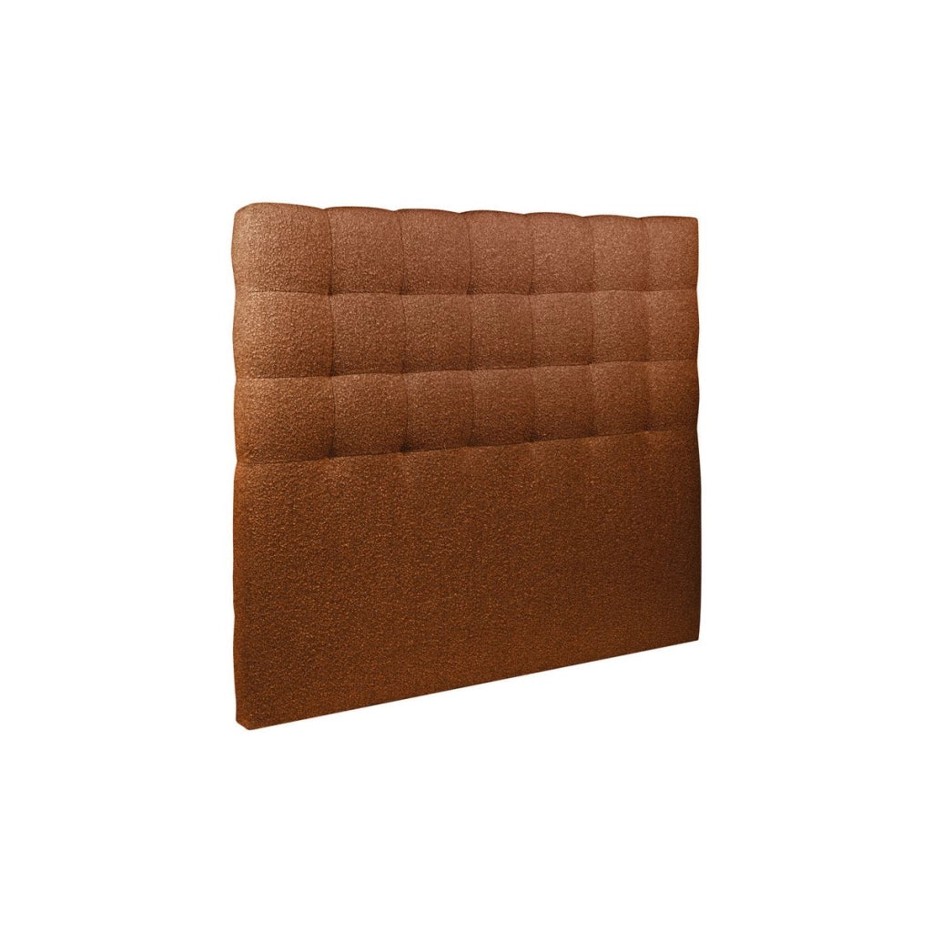 Letto 135x190 cm con testata imbottita - tessuto bouclé