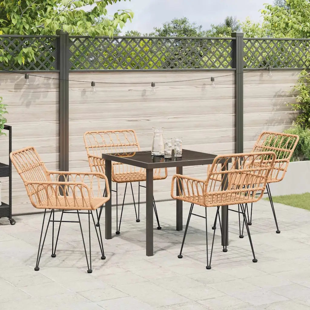 Set da Pranzo per Giardino 5 pcs Marrone
