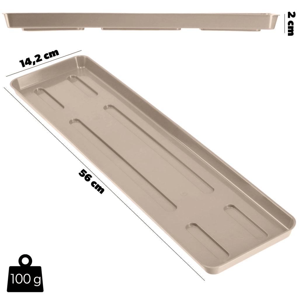 Supporto per vaso da fiori KADAX da 60 cm, fioriera da balcone, vassoio in plastica