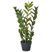 Pianta artificiale in vaso Zamiifolia Materiale sintetico verde e nero 76 cm Accessorio decorativo per interni