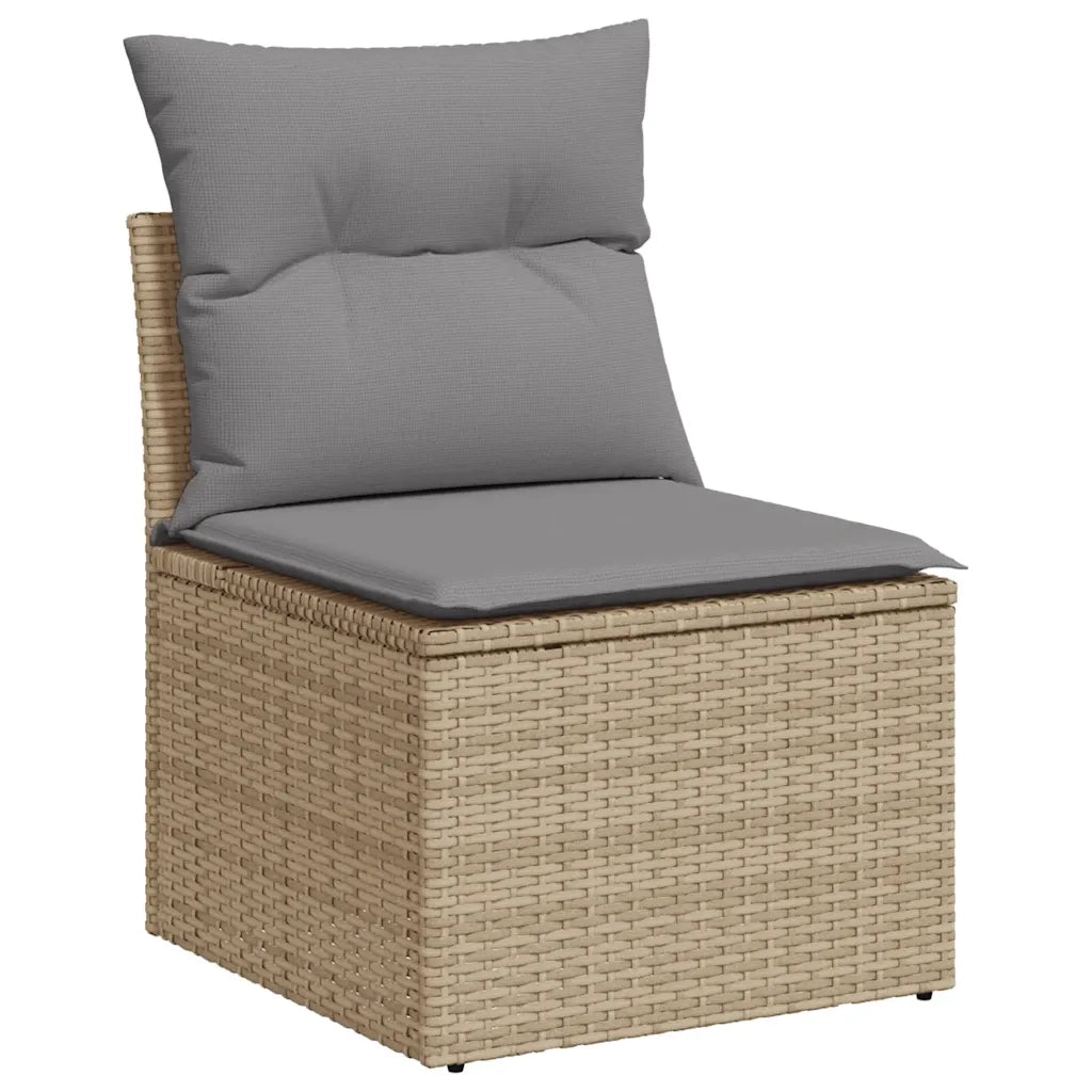 Set Divano da Giardino 9 pz con Cuscini Beige Polyrattan Acacia 3327468