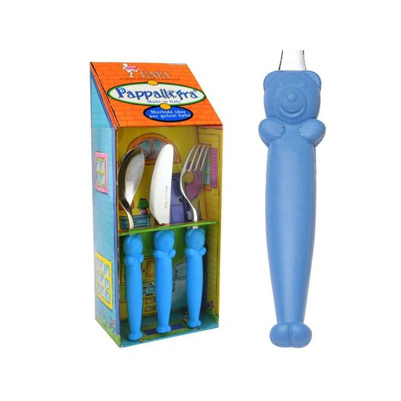 Posate Azzurro 18/10 Set pz.3 Pappallegra Eme