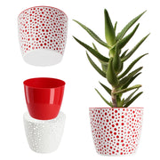Vaso da fiori KADAX rotondo in plastica, 21 cm, rosso