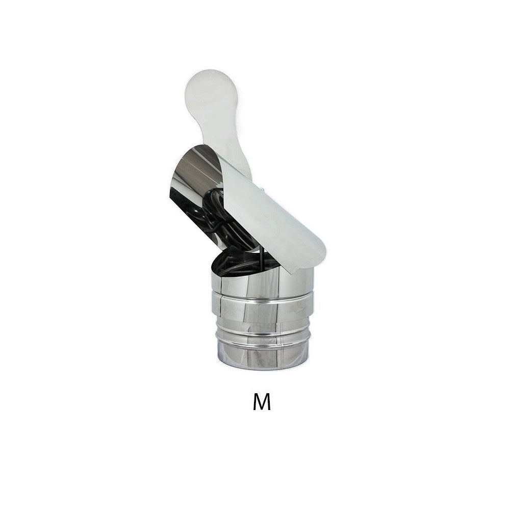 Fumaiolo gallo da 250mm in acciaio inox base tonda innesto m maschio