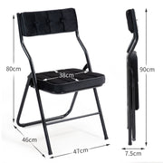 Sedia pieghevole con cuscino - Zephmum- 2 pezzi, nero, portatile
