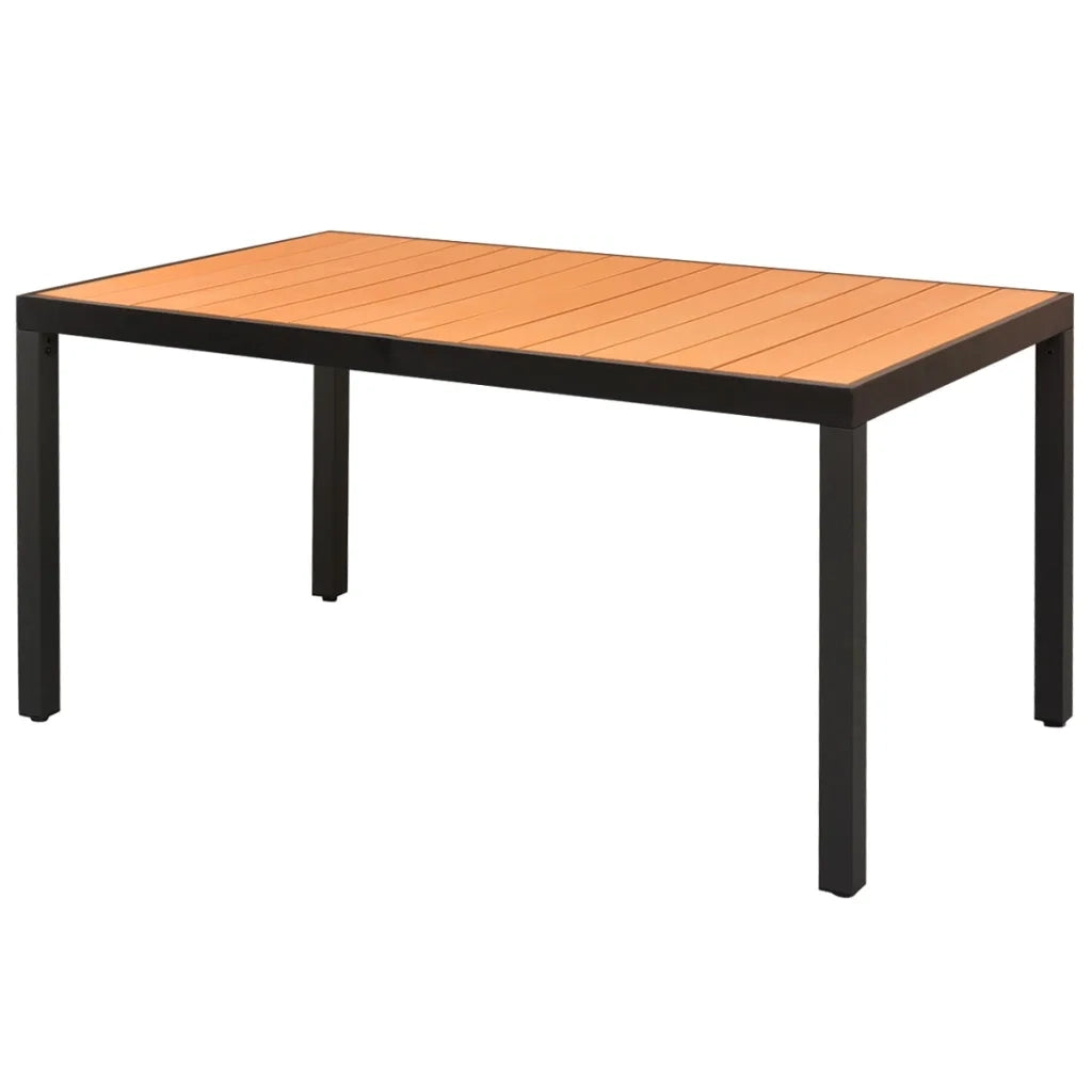 Set da Pranzo da Giardino 7 pz in Rattan PVC Nero e Marrone 3060109