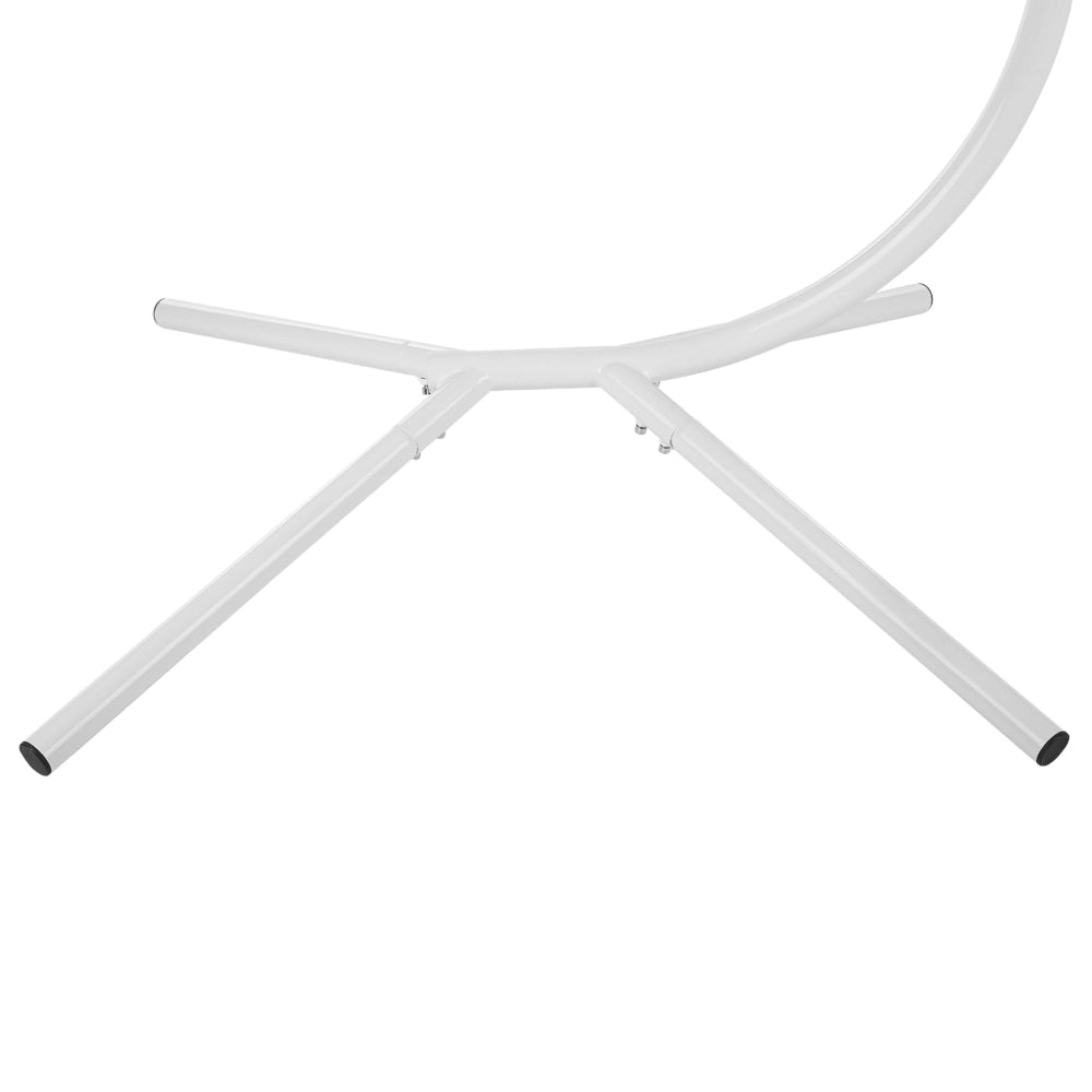 Sedia appesa bianca con supporto e morbido cuscino boho scandinavo