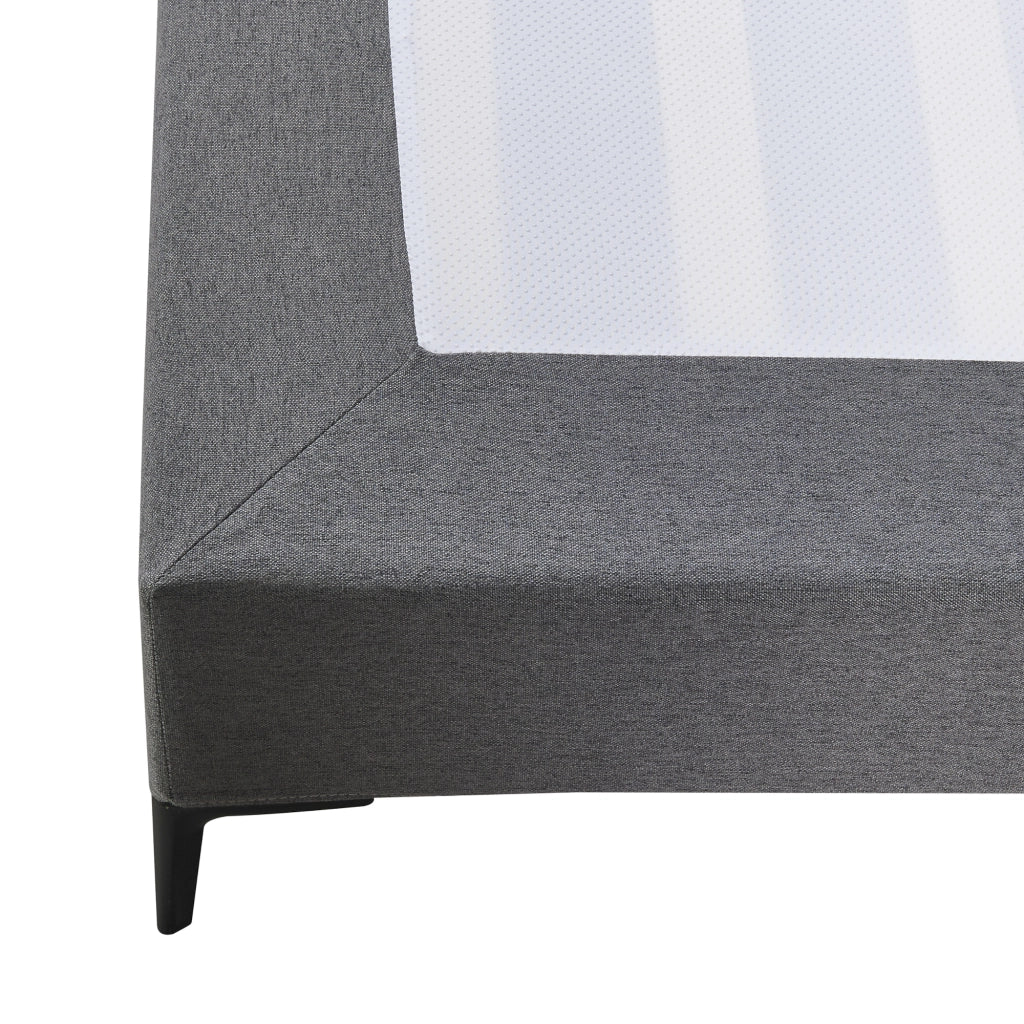 Letto Matrimoniale Lilla 180x200 cm con Fodera Protettiva - Grigio Scuro [en.casa]