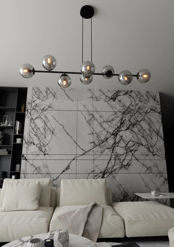 Lampadario Emibig Rossi nero/grafite 8xE14 vetro metallo