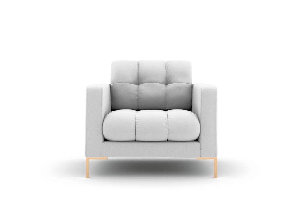 Cosmopolitan Design - Poltrona "Bali" in tessuto strutturato grigio chiaro 