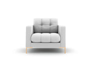 Cosmopolitan Design - Poltrona "Bali" in tessuto strutturato grigio chiaro 