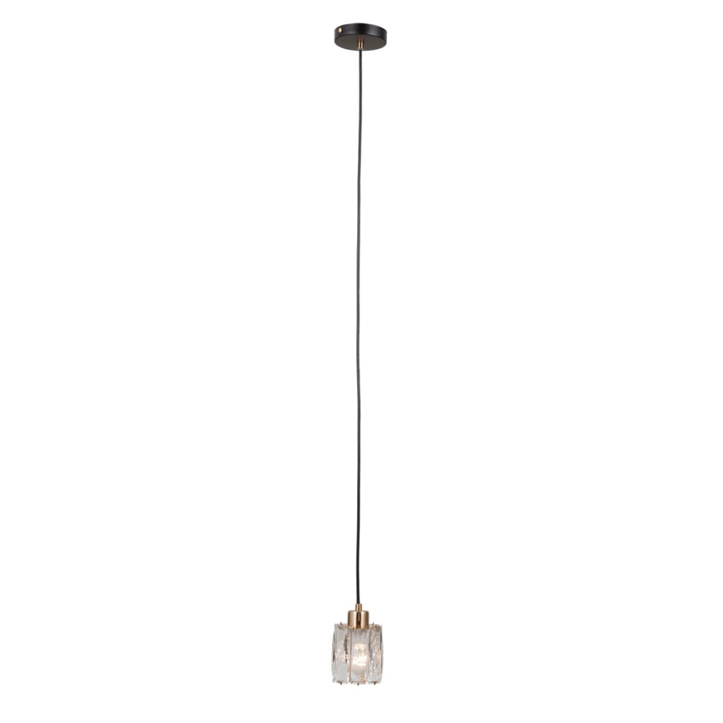 Lampada a sospensione TORNO Italux nero-oro cristallo E14