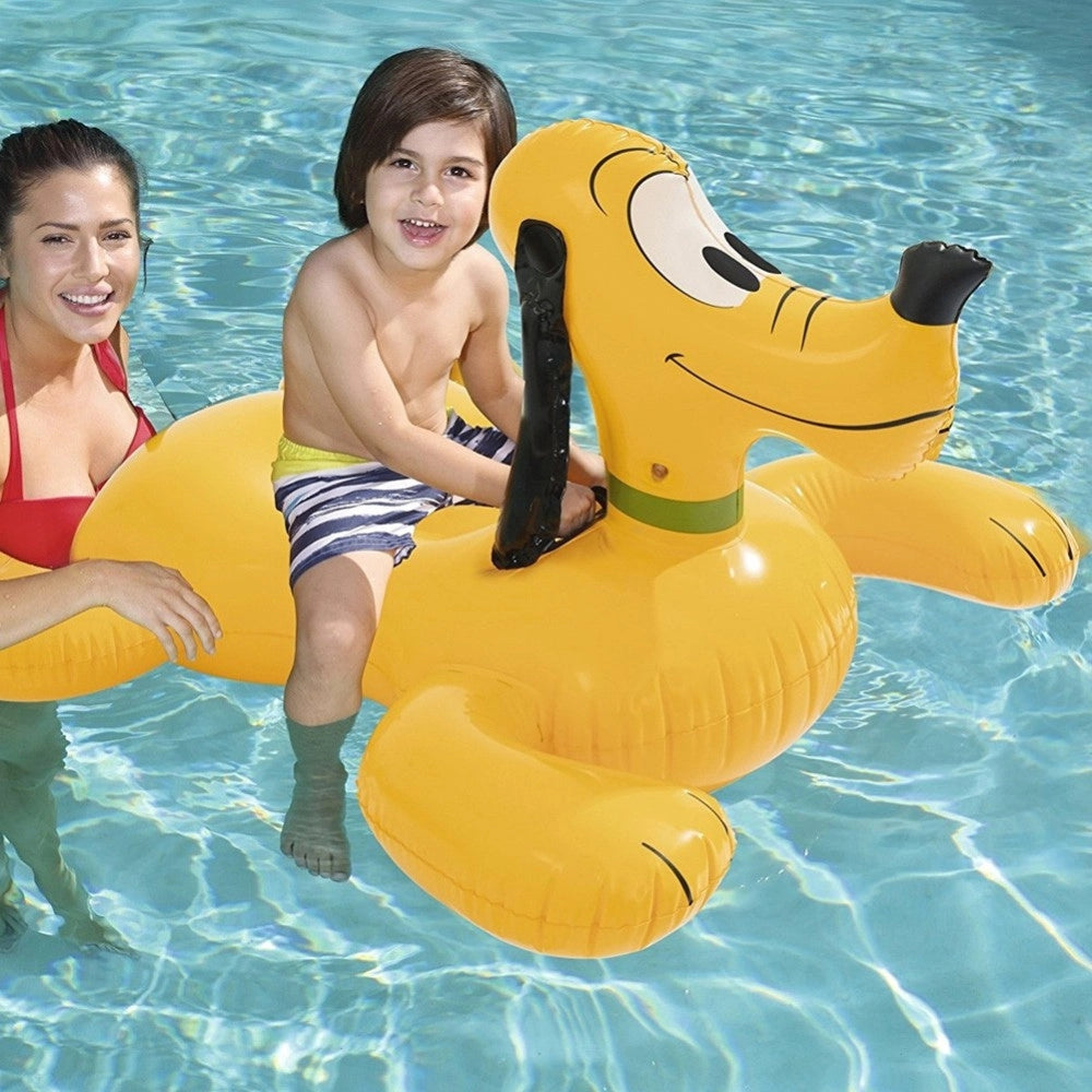 Trade Shop - Disney Pluto Cavalcabile Gioco Gonfiabile Bambini 117 X 107 Cm Mare Piscina -