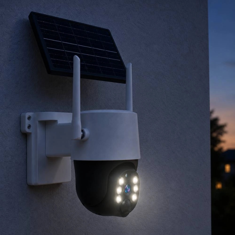 Telecamera ip wifi 4mp con batteria pannello solare e micro sd
