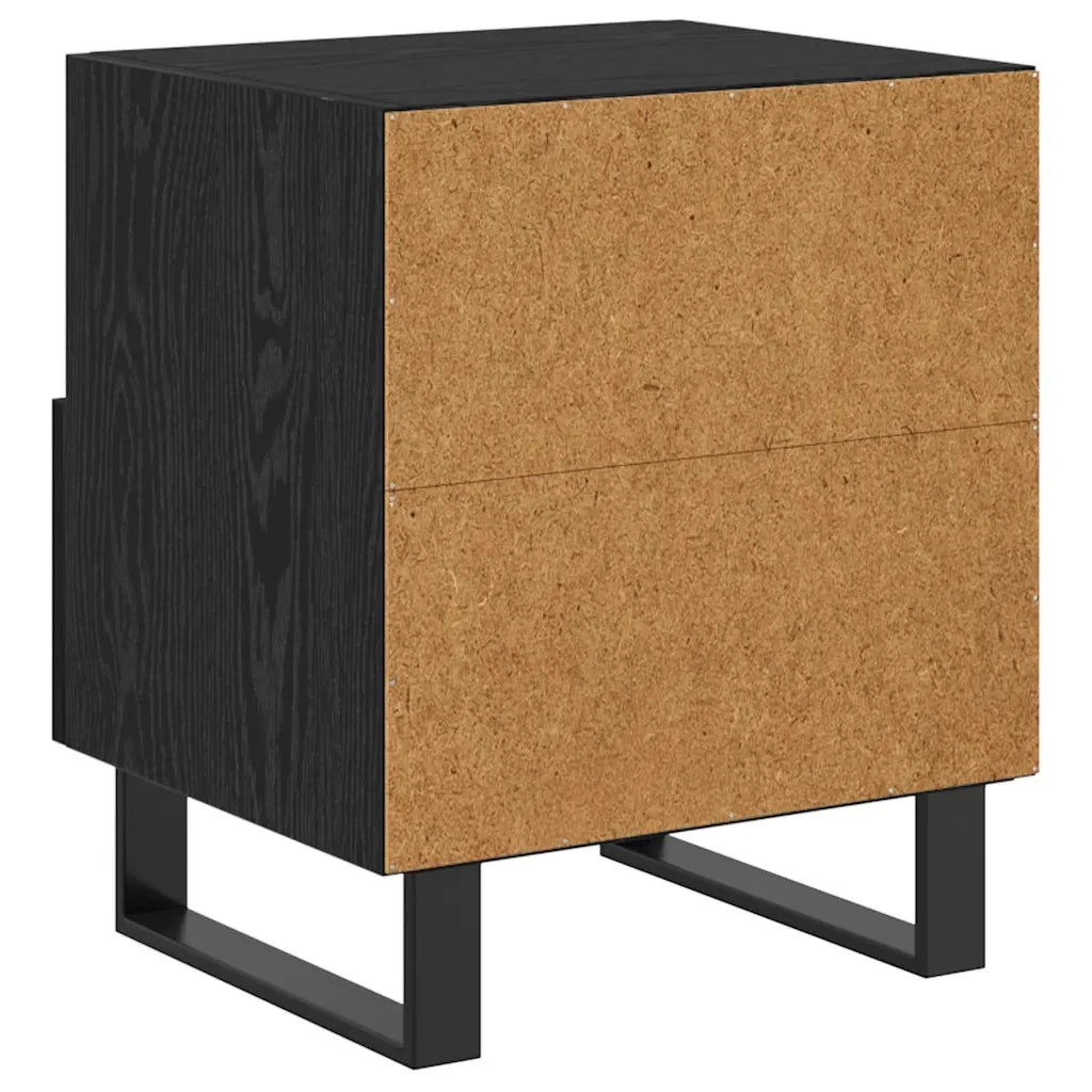 Set di 2 Comodini | Armadio da Notte | Mobiletto da notte Rovere Nero 40 x 35 x 47,5 cm
