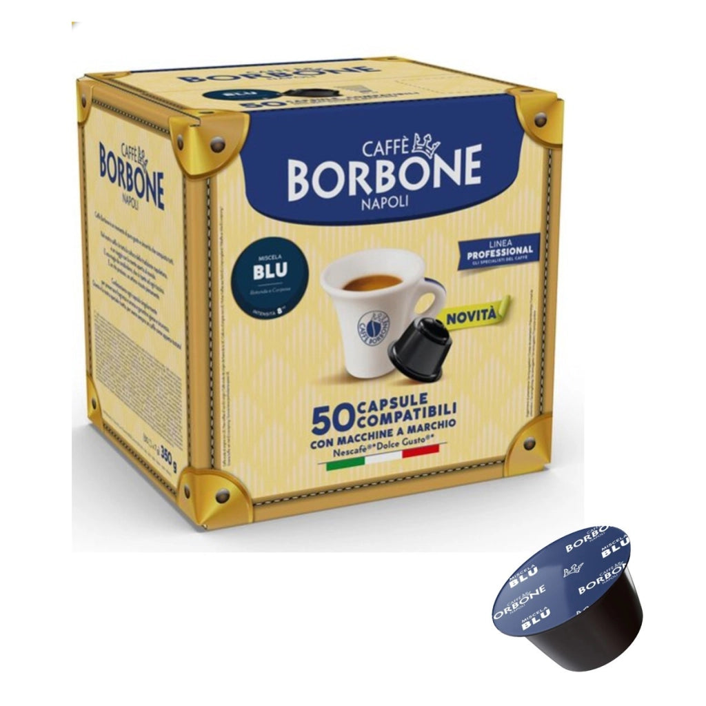 CAFFE BORBONE COMPATIBILI NESCAFÈ DOLCE GUSTO 50 CAPSULE CIALDE MISCELA BLU