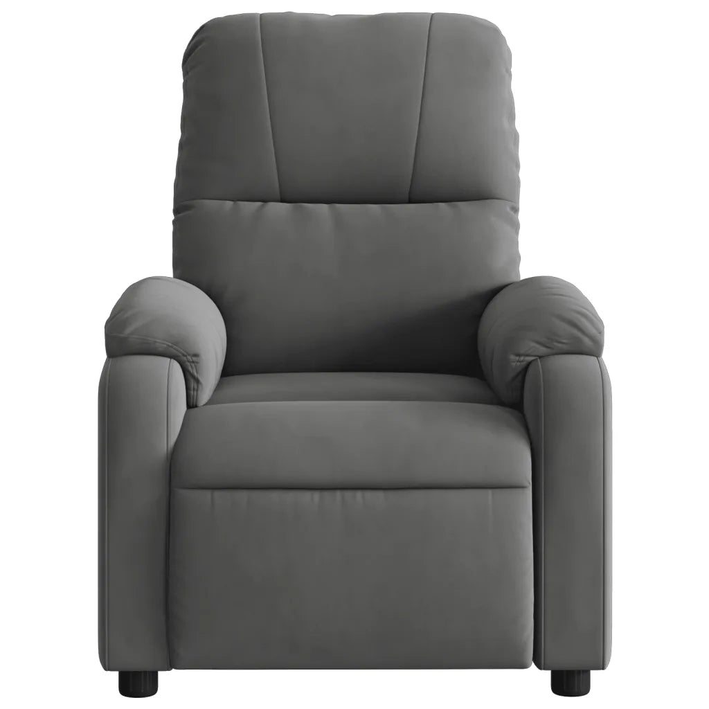 Poltrona | Sedia Relax Reclinabile Grigio Scuro in Tessuto di Microfibra