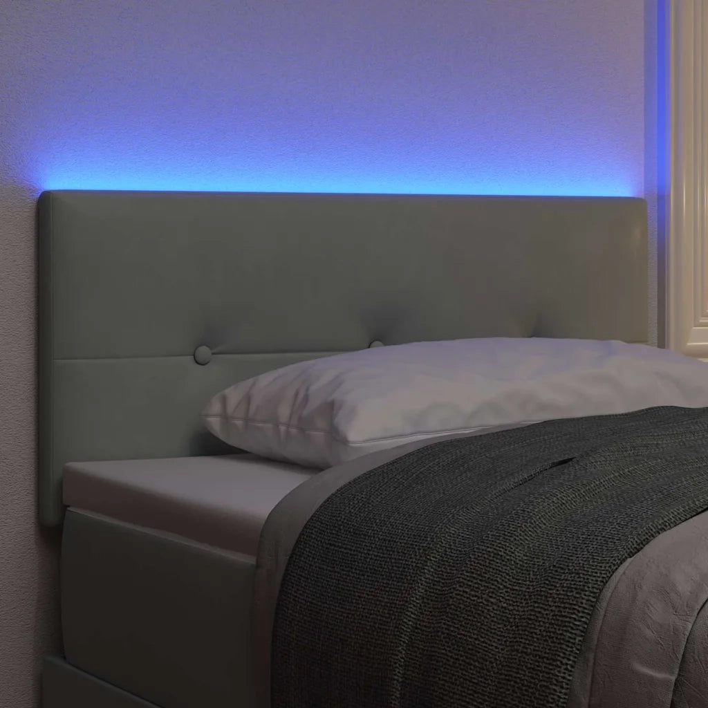 Testiera LED con strisce LED Grigio chiaro 90 cm Velluto 3338103