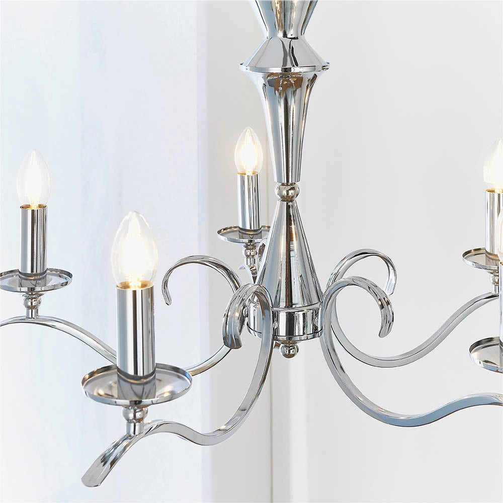 Lampadario Kora Endon cromato 5 luci E14 dimmerabile