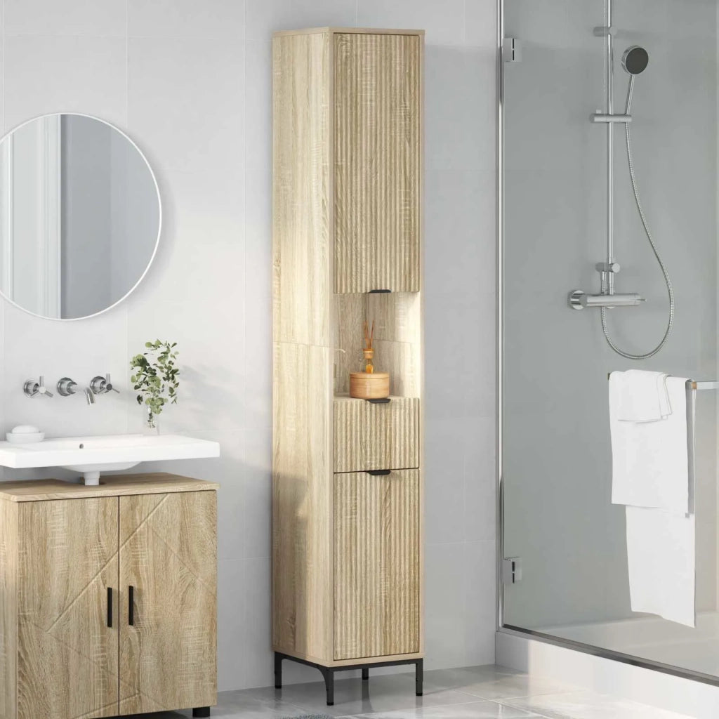 Mobile da Bagno con cassetto Rovere Sonoma 31,5 x 33 x 190 cm 883406