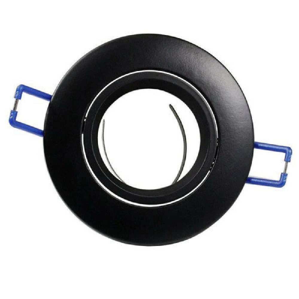 Trade Shop - Porta Faretto Da Incasso Tondo Supporto Faretti Portafaretto Controsoffitto P12 - Nero