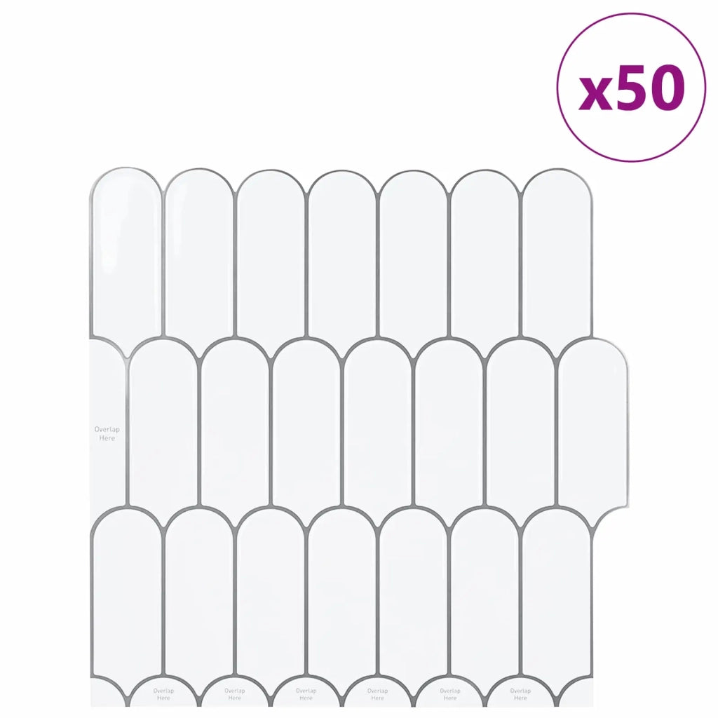 Piastrella Piuma 50 pcs Bianco e Grigio 30 x 30 cm 42046197