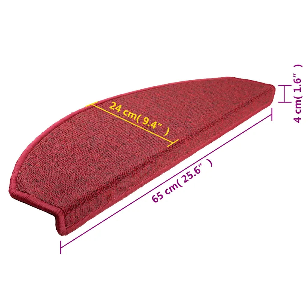Tappetini per scale 10 pz 65x24x4 cm Rossi Semicircolari Grandi 149761