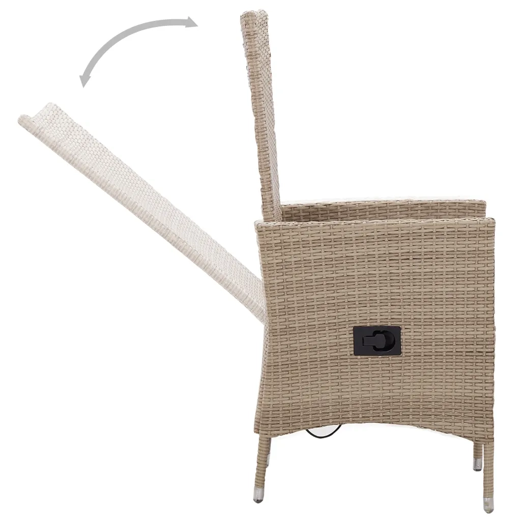 Set Mobili da Pranzo per Giardino 5 pz Beige 3068759