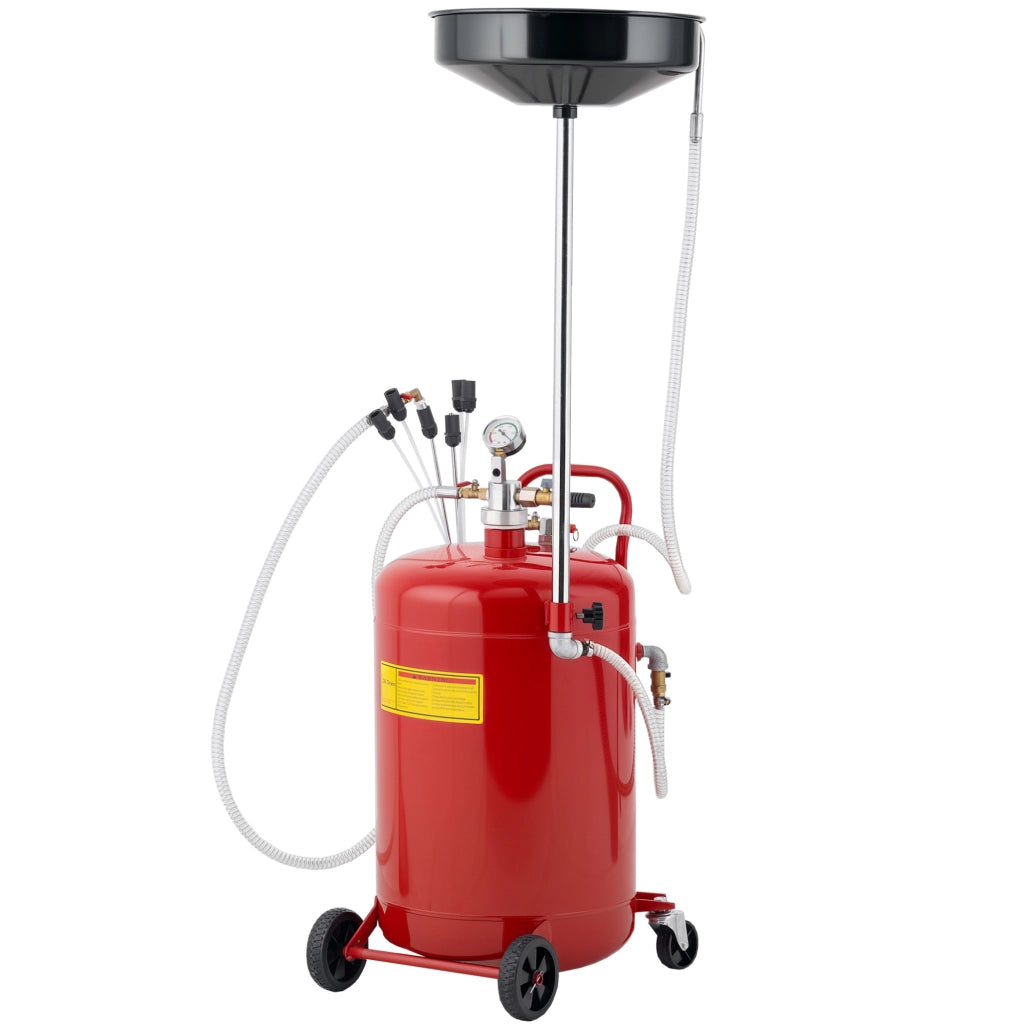 Recuperatore Olio Usato 80L ¨C zephmum ¨C 101-141 cm Ruote Maniglia Rossa