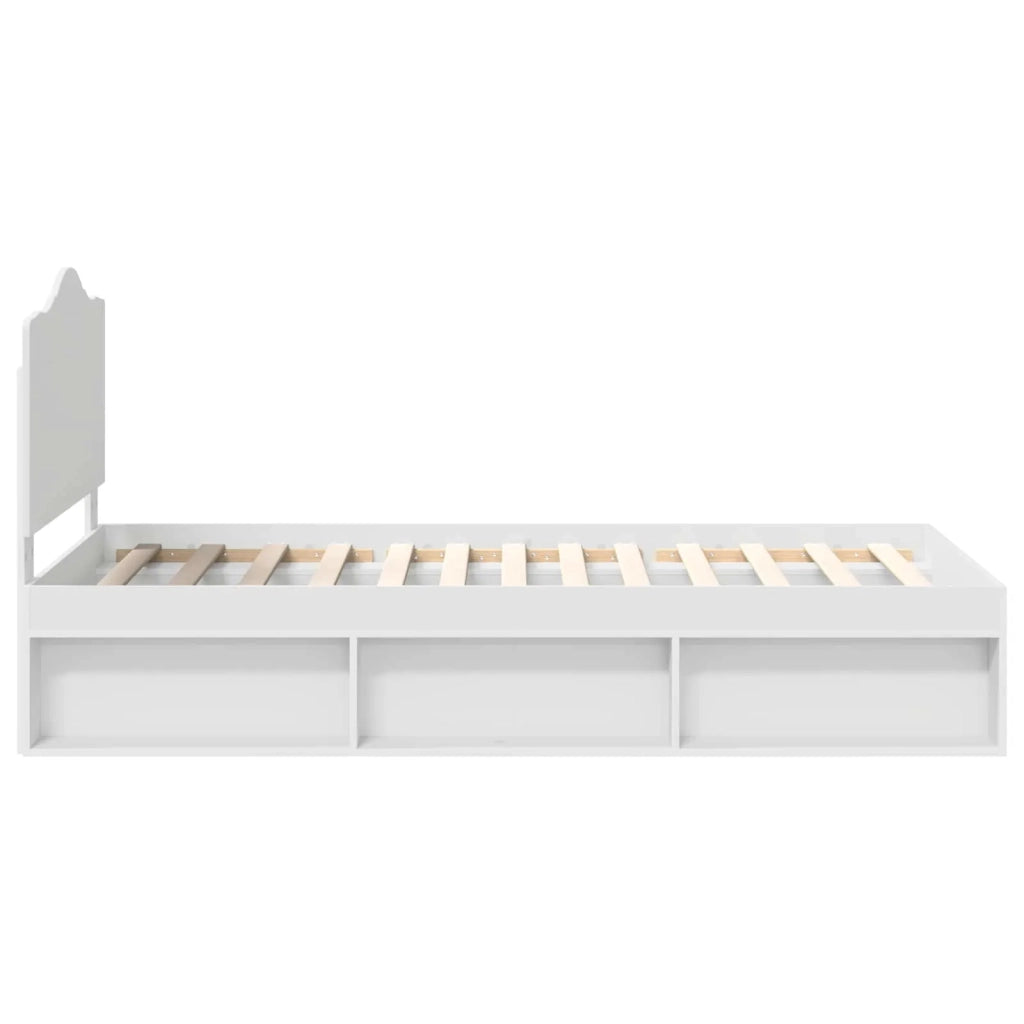 Struttura del letto-Giroletto-Rete del Letto Bianco 90 x 190 cm Pino massello 942462