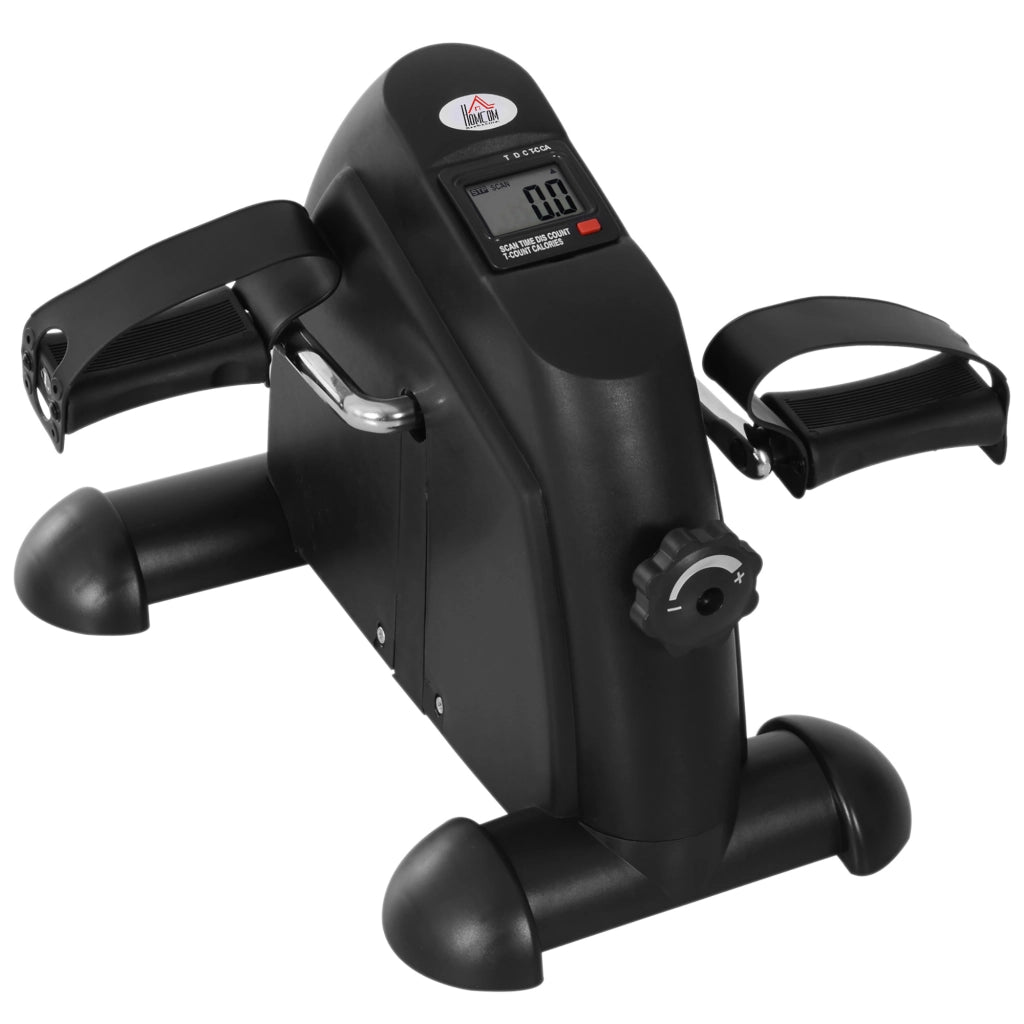 Easycomfort Mini Cyclette Portatile per l'Allenamento di Gambe per Braccia con Display LCD TPR, PP, PP, ruota in ghisa 35 x 40 x 31 cm Nero