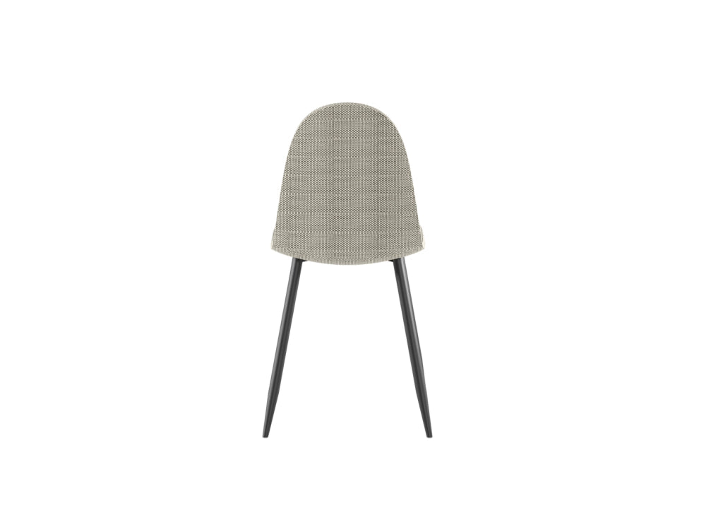 Sedia Martina in similrattan beige con struttura in metallo grigio scuro - Design ergonomico per sala da pranzo 38x43x86,5 cm