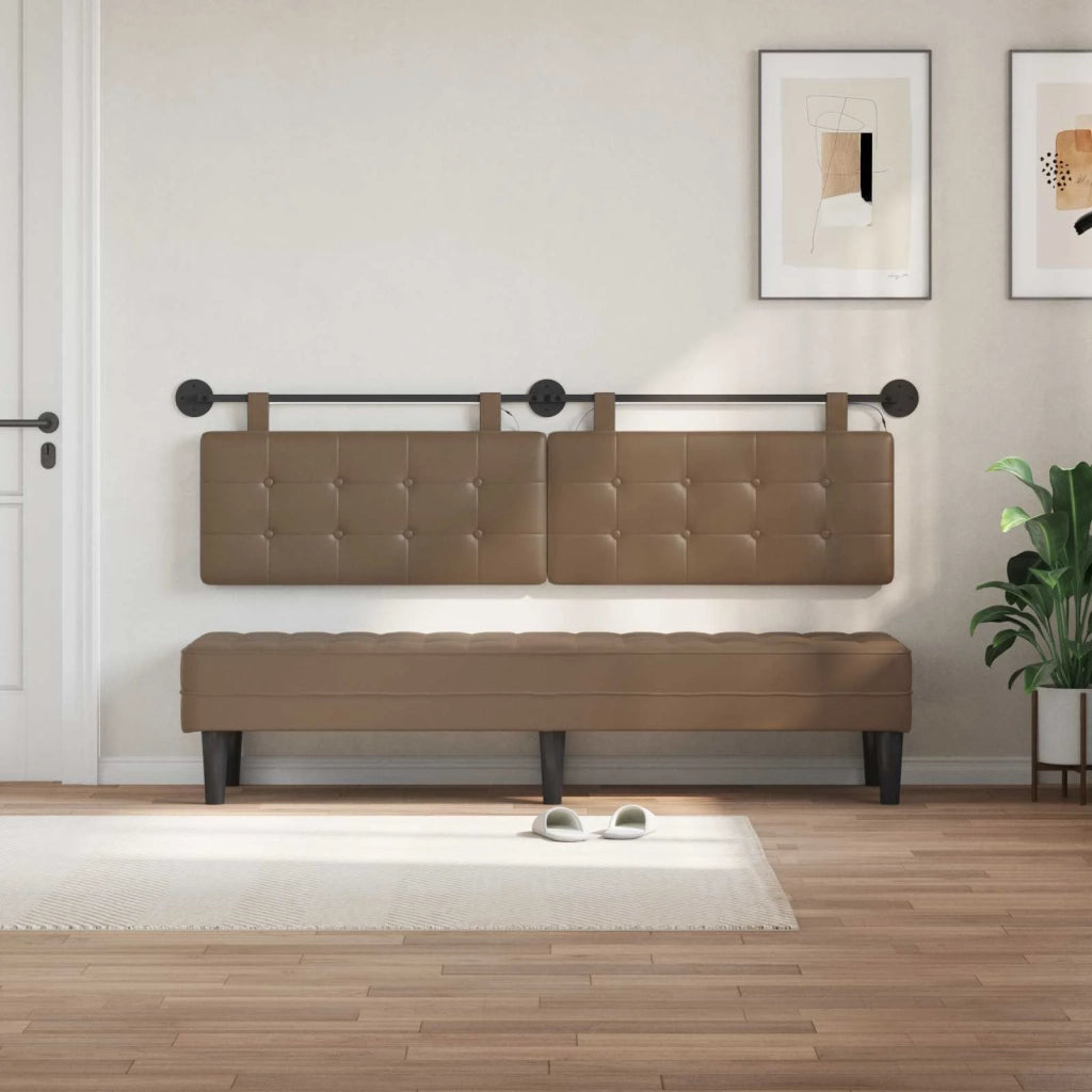 Testiera | Testata sospesa Con luce LED Cappuccino Similpelle