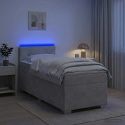 Letto con Box Spring, Materasso e LED Grigio Chiaro Singolo 3452260