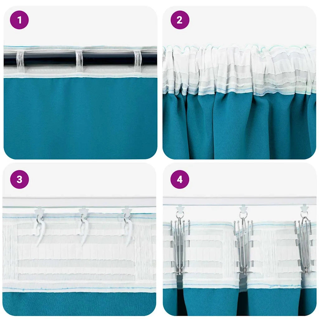 Tende Blackout con Anelli 2 pcs Turchese 175 x 140 cm 4107529