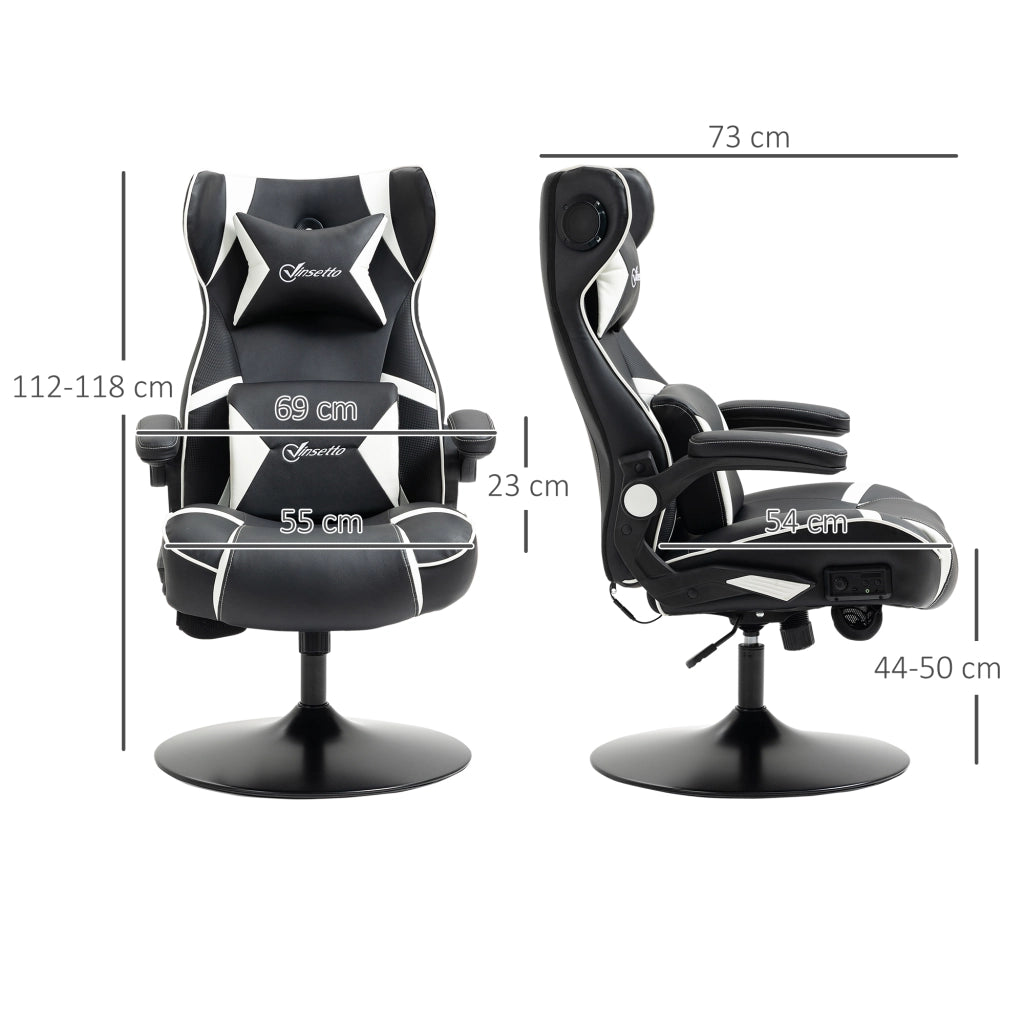 Poltrona da gaming ¨C Minimal ¨C nero e bianco 69x73x118cm