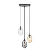 Lampadario Emibig Astral 3, 3xE14 nero multicolor vetro