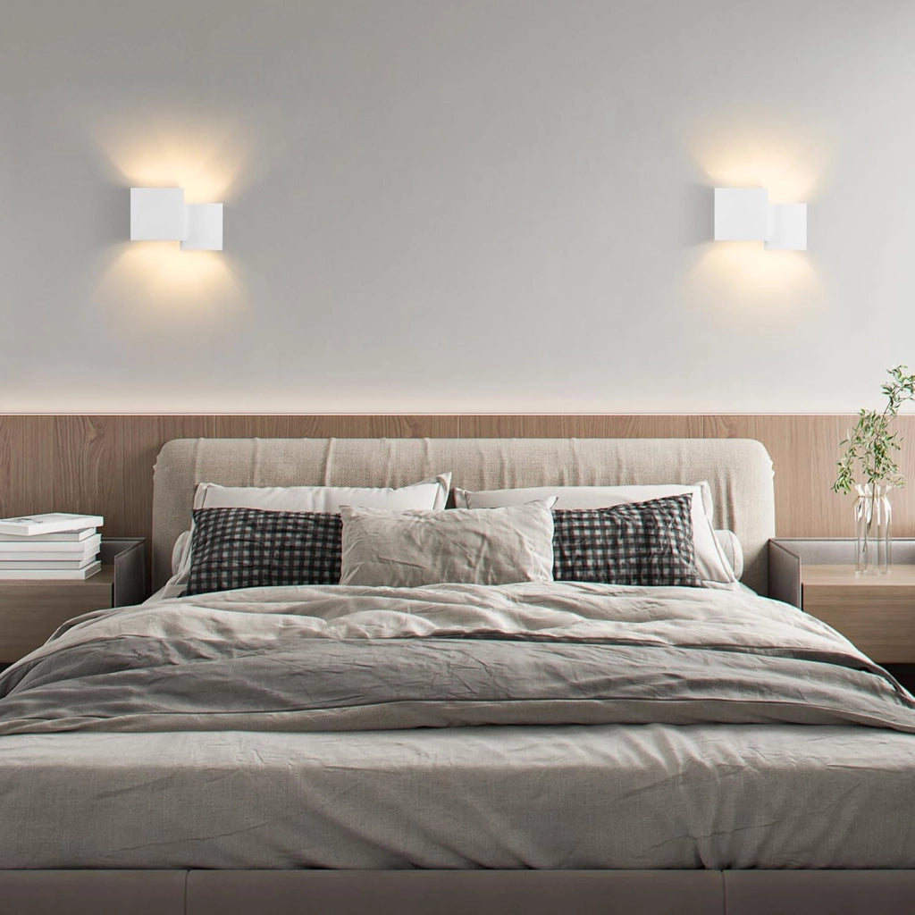 ZMH Applique G9 Lampada in gesso bianco per camera da letto corridoio scale