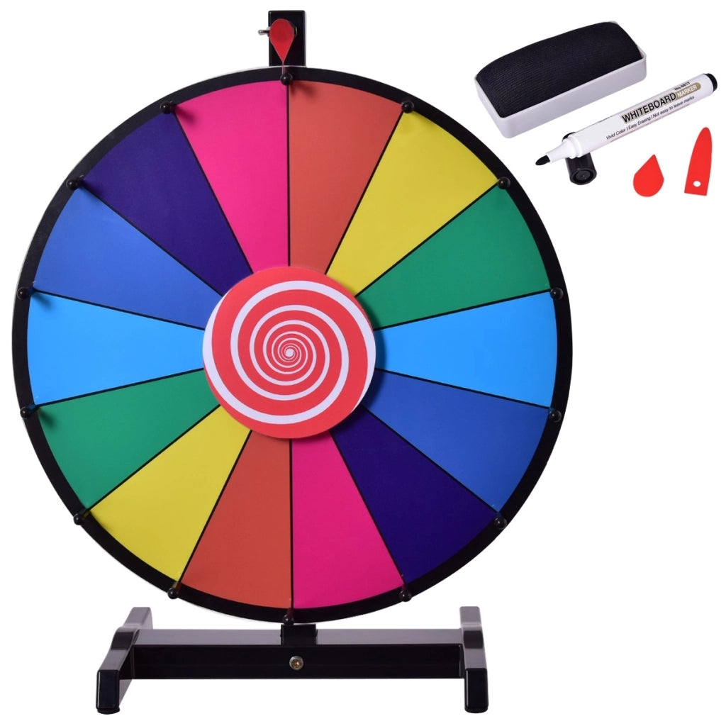 24 pollici 14 slot Ruota della fortuna premio colorato Ruota con penna cancellabile-Bersagli freccette