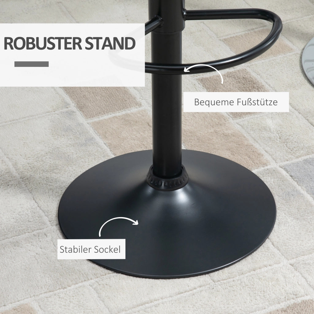 Set 2 Sgabelli da Bar Retr¨° ¨C Xylo ¨C Nero, Altezza Regolabile 89-109 cm