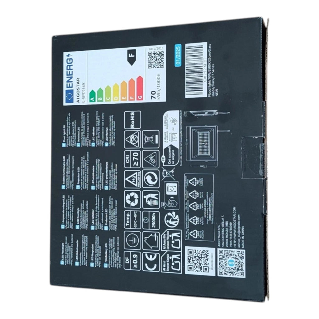 RIFLETTORE FARO LED 70W LUCE FREDDA PER ESTERNO E INTERNO