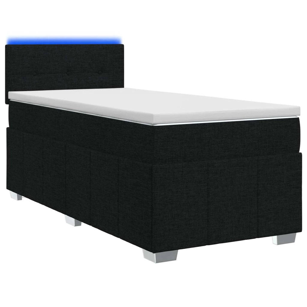 Letto box spring con materasso Nero 100 x 200 cm Tessuto 3452609