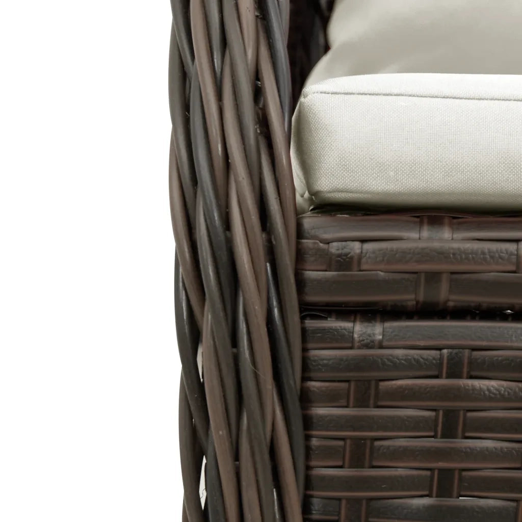 Set da Pranzo da Giardino 7pz con Cuscini in Polyrattan Marrone 3262926
