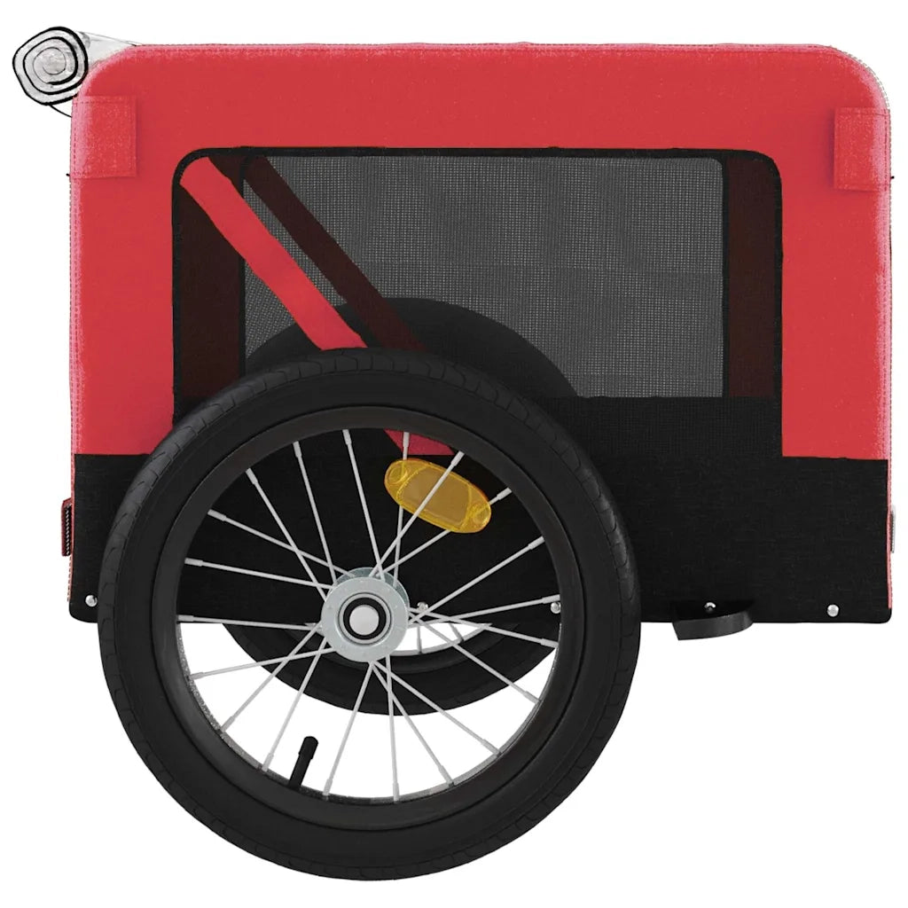 Rimorchio da Bici per Animali Rosso e Nero Oxford e Ferro 93936