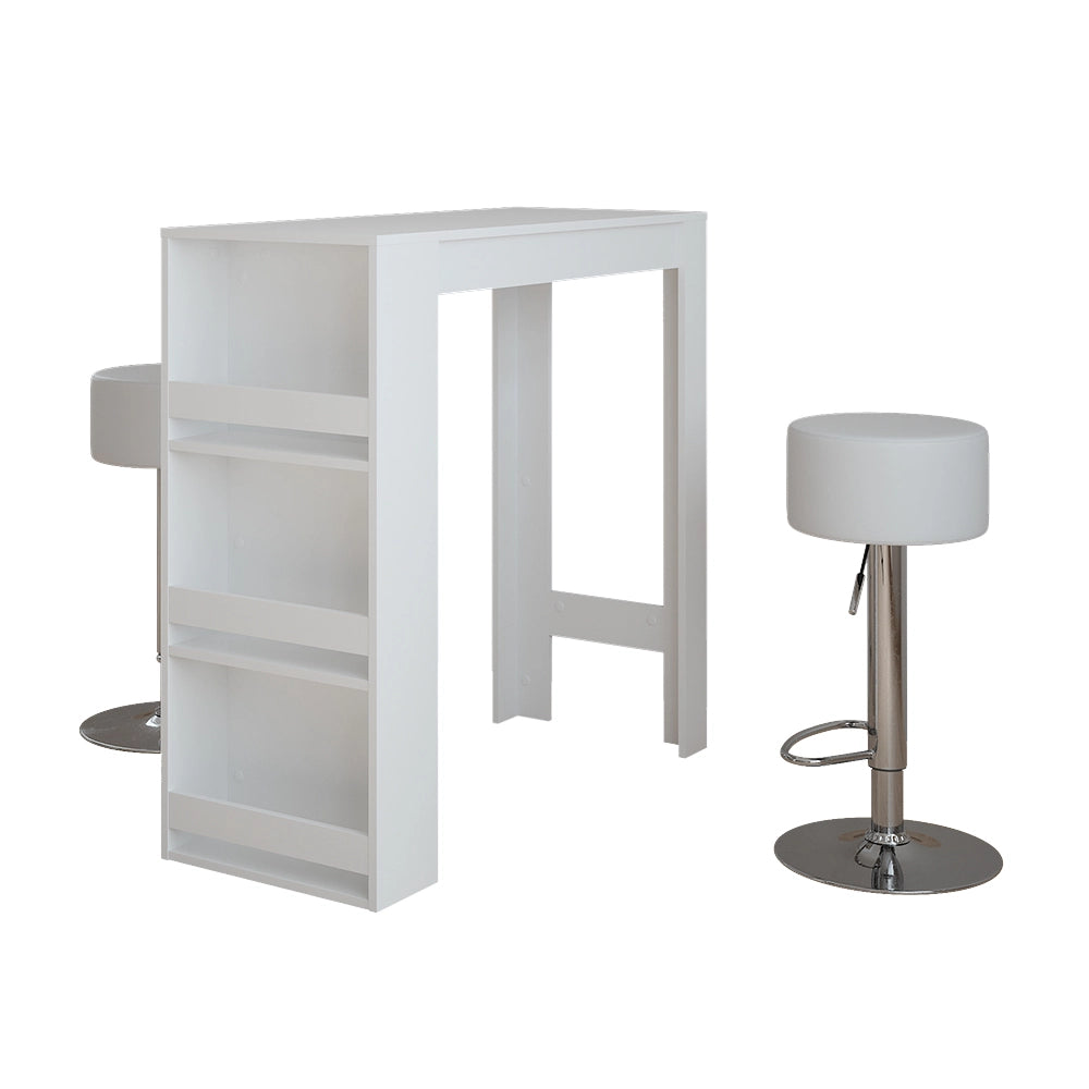 Vicco tavolo bar con sgabelli Bianco 45 x 110 cm con 2 sgabelli da bar