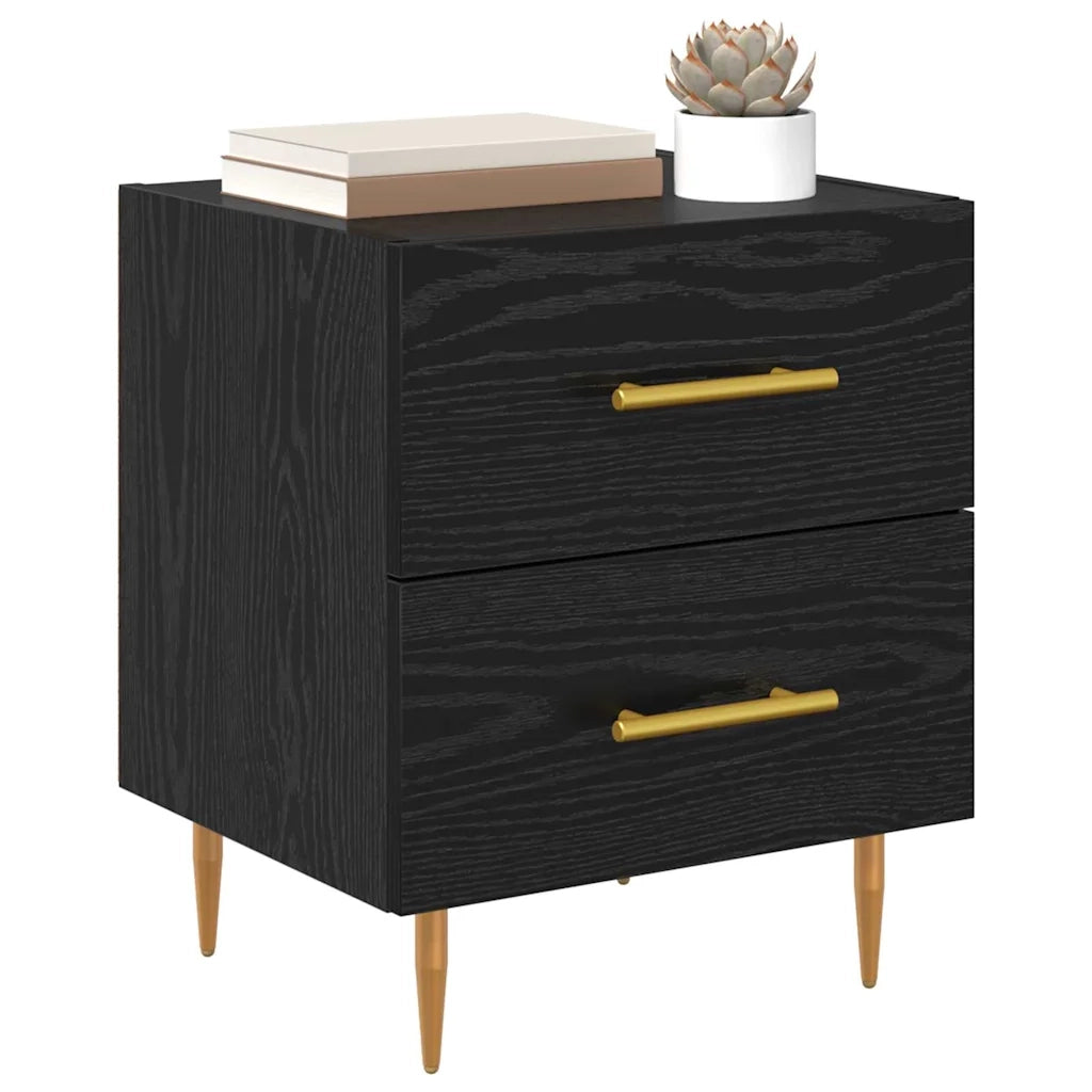 Armadio da Notte 2 pcs Rovere Nero 40 x 35 x 47,5 cm 882000
