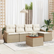 Set Divano da Giardino con cuscino 6 pcs Beige polyrattan 3347820