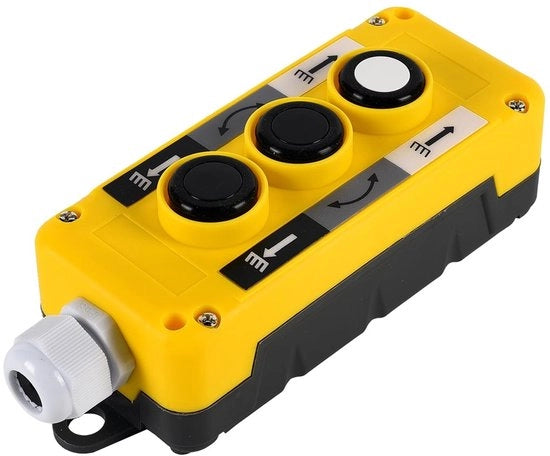 Pannello di controllo per gru - Box a 3 pulsanti - Ideale per la manutenzione delle gru - Installazione predefinita - Bottone di controllo della pressione - Sostenibile e facile da usare