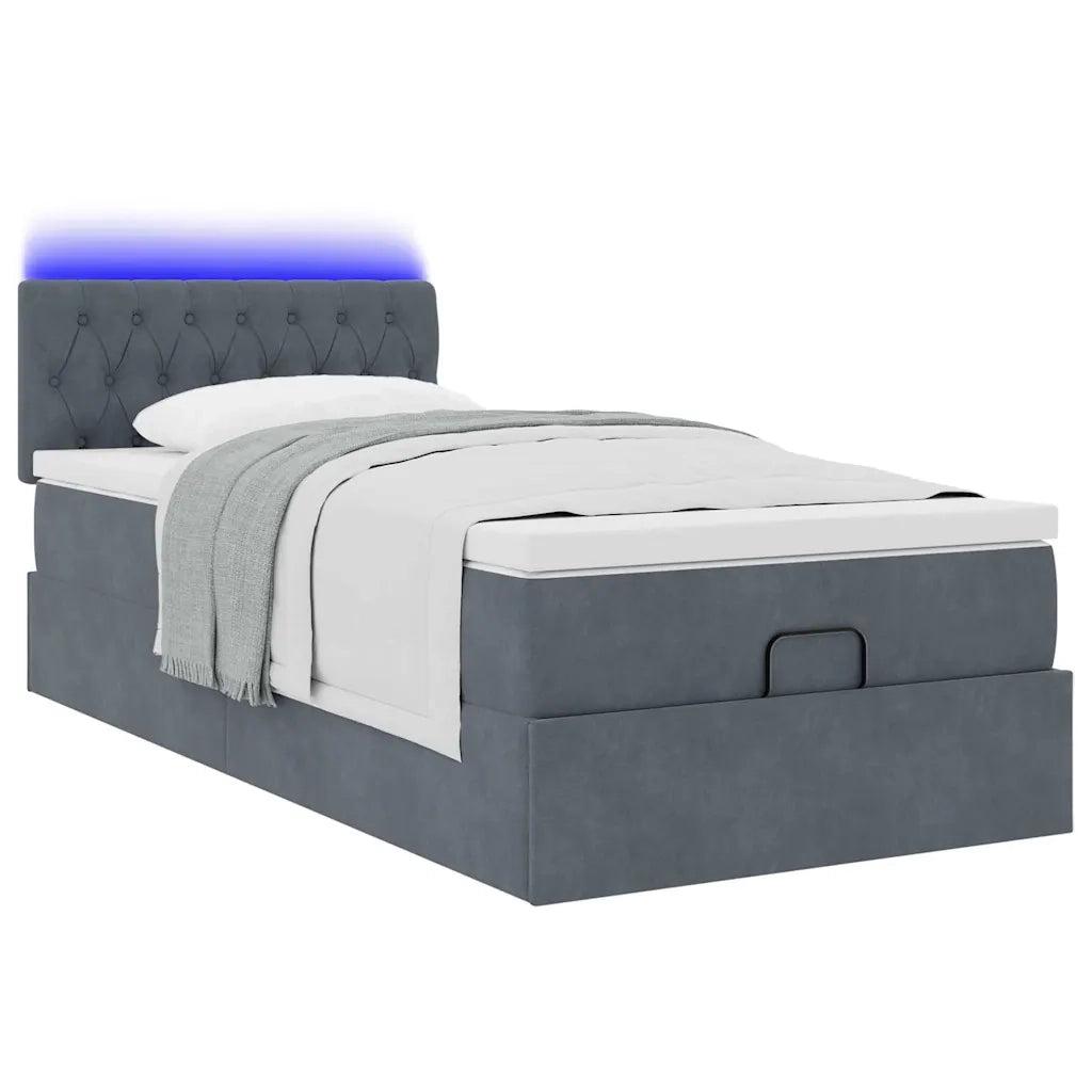 Struttura Letto Pouf con Materasso 180x200 cm in Velluto 3312657